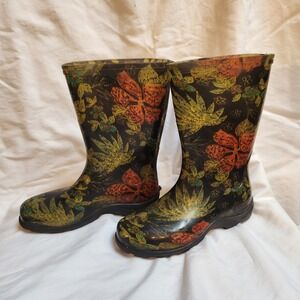 Sloggers Women's Floral Garden Boots Size 6 Waterproof Rain Boots